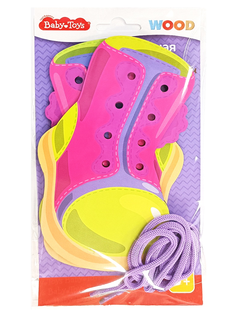 Деревянная шнуровка для детей «Сапожки» Baby Toys