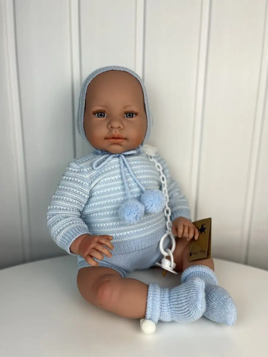 Пупс "Марио" (мягконабивное тело), в кофте и чепчике, 47 см, арт. 46117C