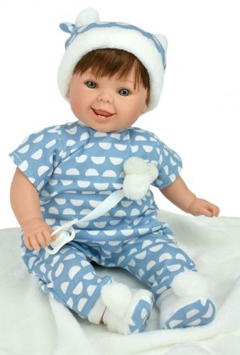 Кукла "PILLINES BABY", в голубом, с одеялом, 45 см, арт. 1012