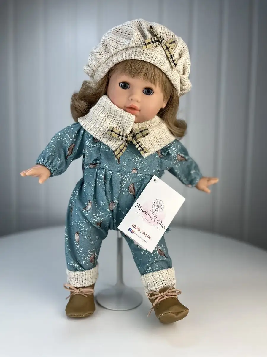 Кукла "Тина", блондинка, в цветном комбинезоне, 42 см, арт. 652