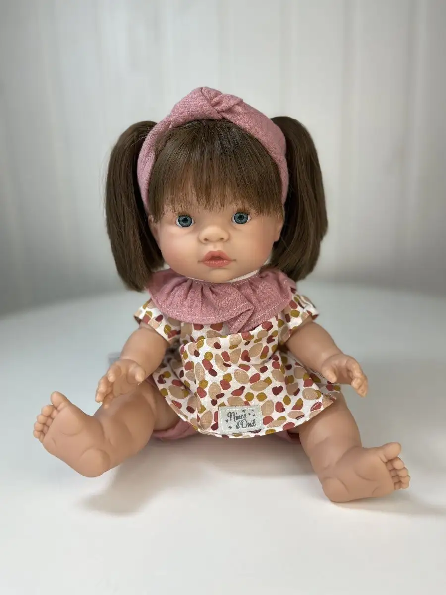 Кукла "Зоя", шатенка, в платье и повязке, 37 см, арт. 1000