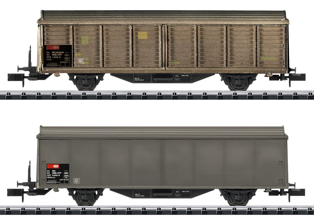Набор грузовых вагонов с раздвижными стенками, Trix T15307